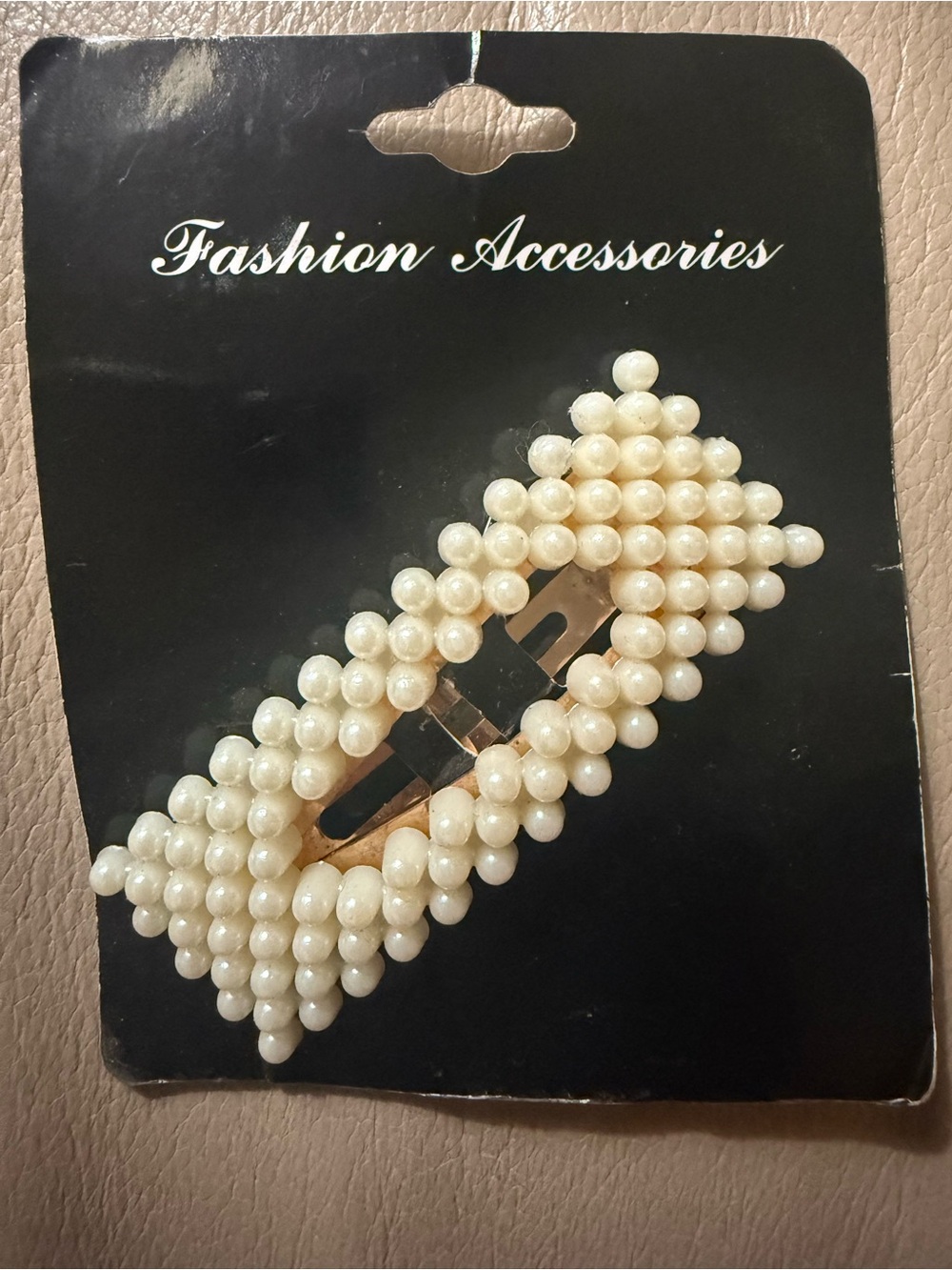 Pearl Cluster Rectangle Hair Clip - Ivory
